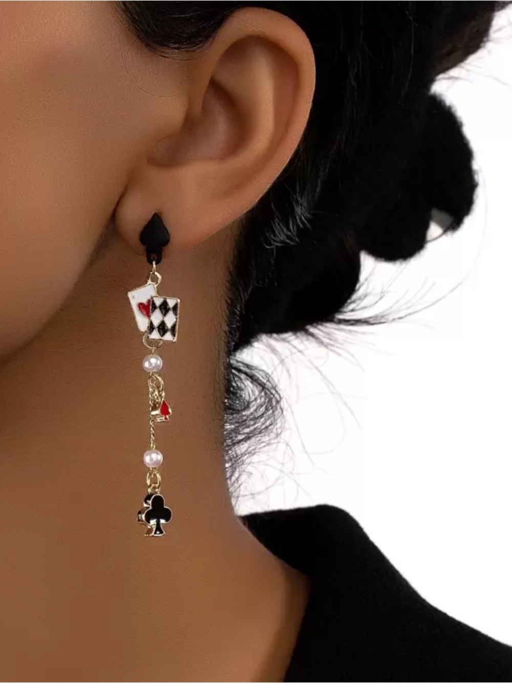 Playing Card Tassel Charm Earrings NEW 🏷️